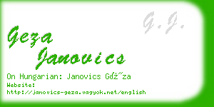 geza janovics business card